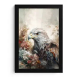 Arend - Adelaar - Vogel - Bloemen - Natuur fotolijst zwart zonder passe partout klein -3d