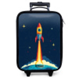 Planeet - Raket - Sterren - Donkerblauw Kinderkoffer - Zwart klein -zzz_website3d