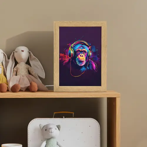 Aap - Koptelefoon - Muziek - Kleurrijk Light Box met kabel klein -sfeer2_kind