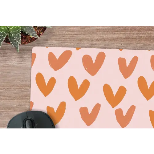 Hartjes - Getekend - Oranje muismat rubber klein 262 -closeup