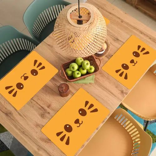 Kat - Simplistisch - Oranje - Vrolijk Placemat vinyl groot -zzsfeer5_Kitchenyeah-website