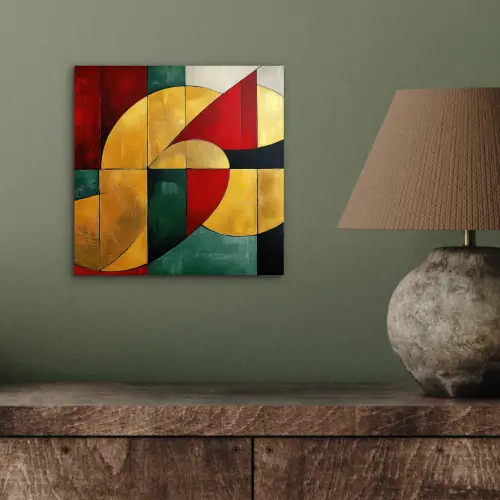 Abstract - Kerst - Goud - Rood - Groen aluminium wit klein -sfeer2