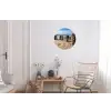 Zand - Strand - Paal - Water - Zomer Wandcirkel aluminium klein -woonkamer