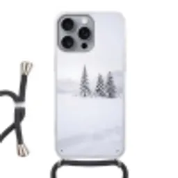 Fijnsparren - Sneeuw - Winter - Landschap - Stilte Hoesje iPhone 16 Pro Max met koord klein -3d