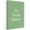Eten - Drinken - Tekst - Mintgroen canvas 2cm klein -z3d