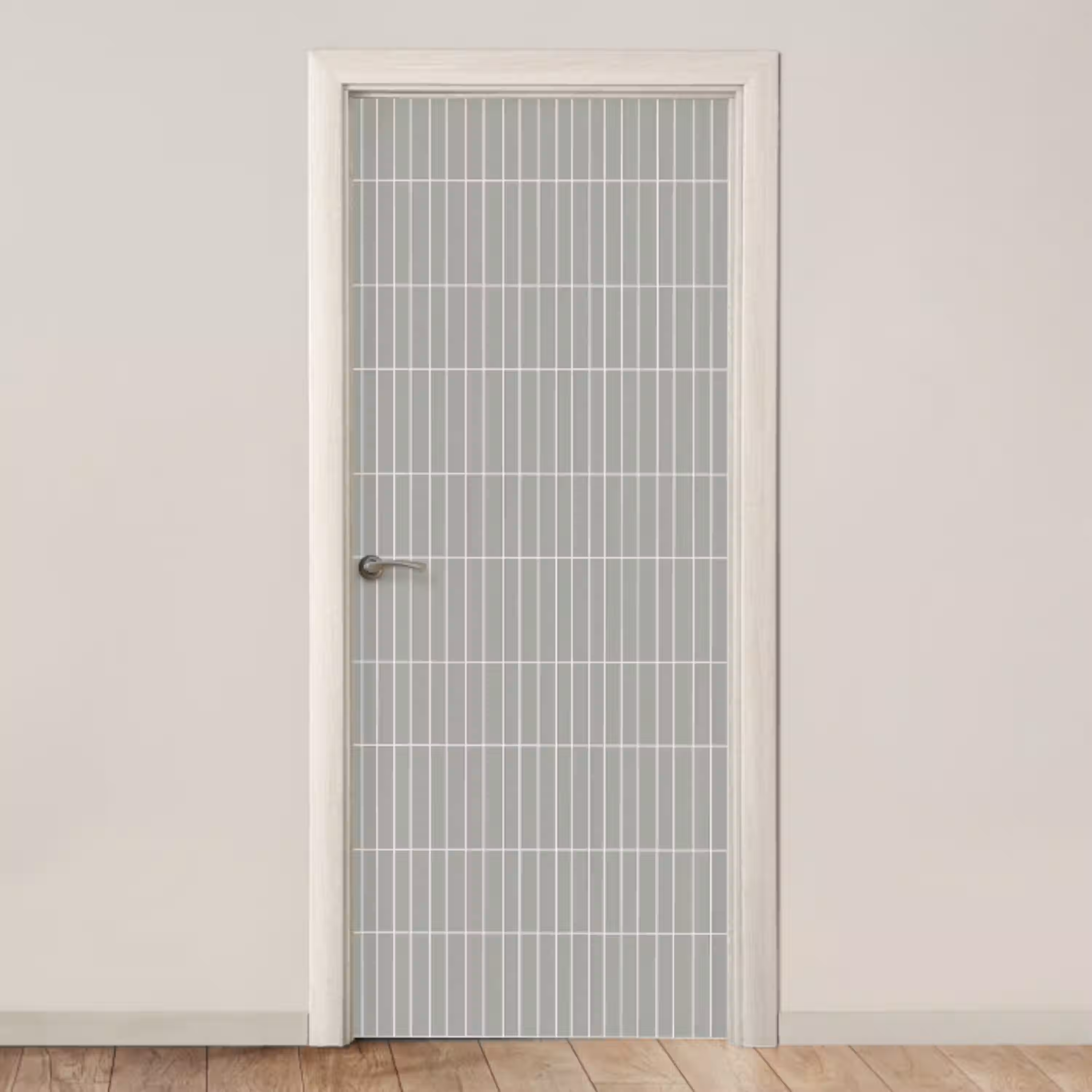 Wandtegel - Verticaal - Lichtgrijs deurposter klein 289 -3d_beige