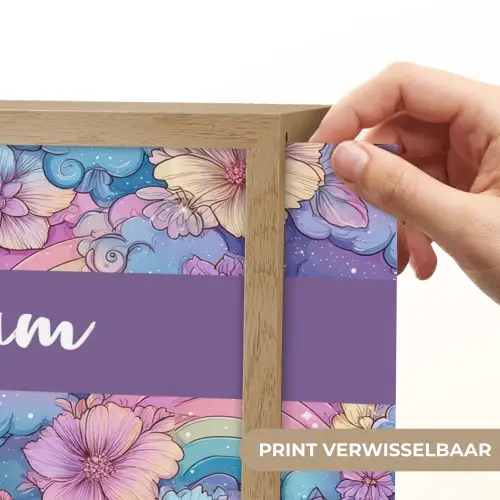 Regenbogen - Bloemen - Kleurrijk - Wolken Light Box met batterij (Wandlamp kind) middel -USP_websiteprintNL