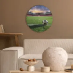 Voetbal - Stadion - Sport - Groen Akoestische PET Vilt - Rond klein -sfeer1