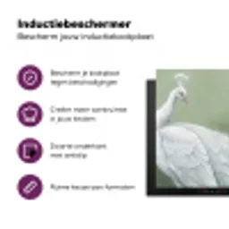 Pauwen - Wit - Natuur - Groen Inductie beschermer vinyl 3mm middel -zzzzzzz-cc-usp