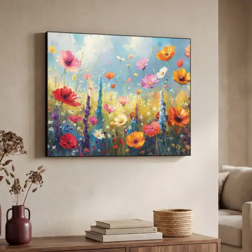 Bloemen - Natuur - Botanisch - Kunst Textielframe zwart klein -sfeer3