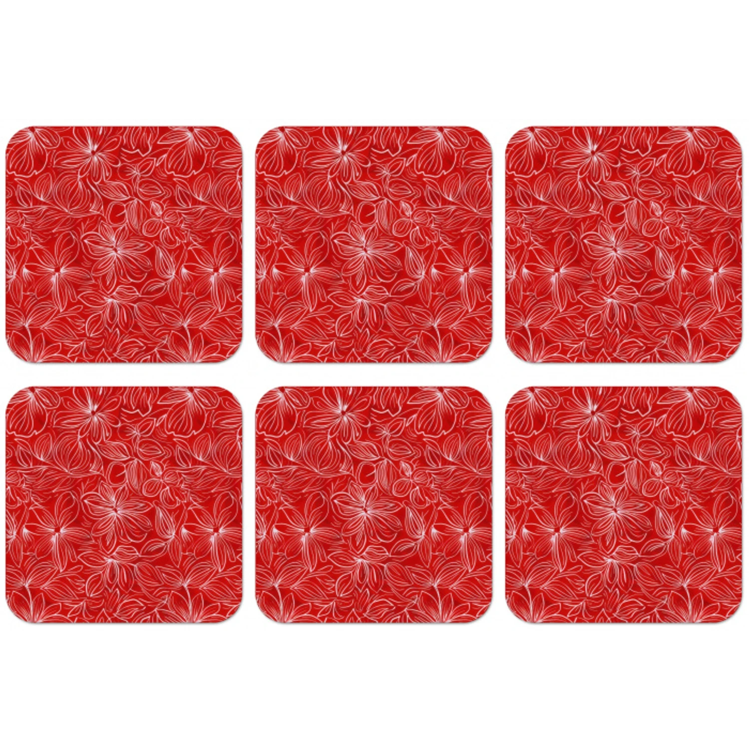 Bloemen - Patroon - Rood onderzetter kurk middel 366 -zkaufland3dotto