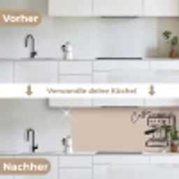 Espressomachine - Beige - Zwart keuken achterwand 2 middel -voor-na_DE
