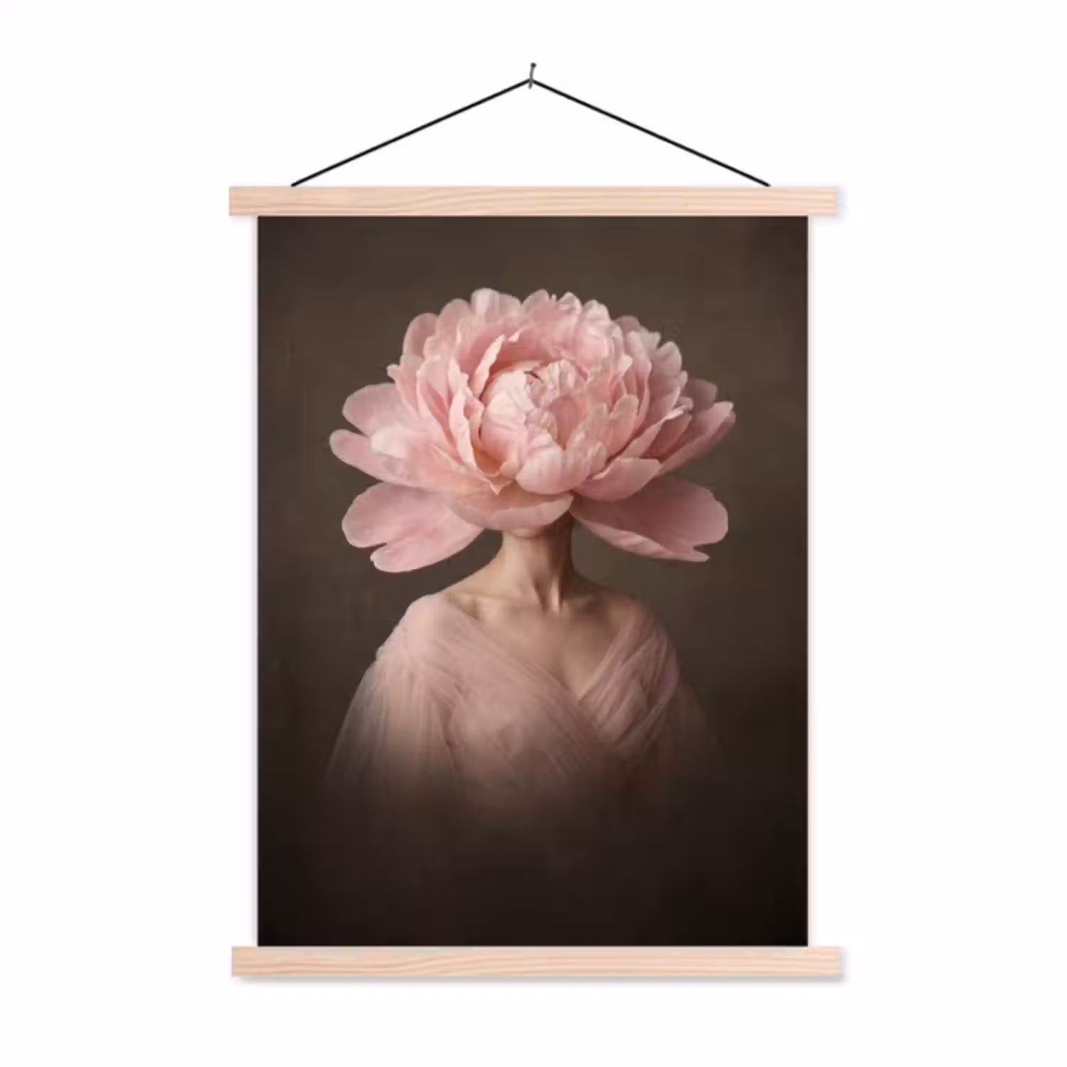 Stoffbild - Gesicht - Rose - Rosa