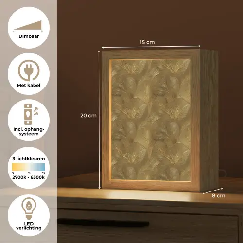 Organisch - Lijnen - Goud Light Box met kabel (Tafellamp) klein 925 -USP_NL
