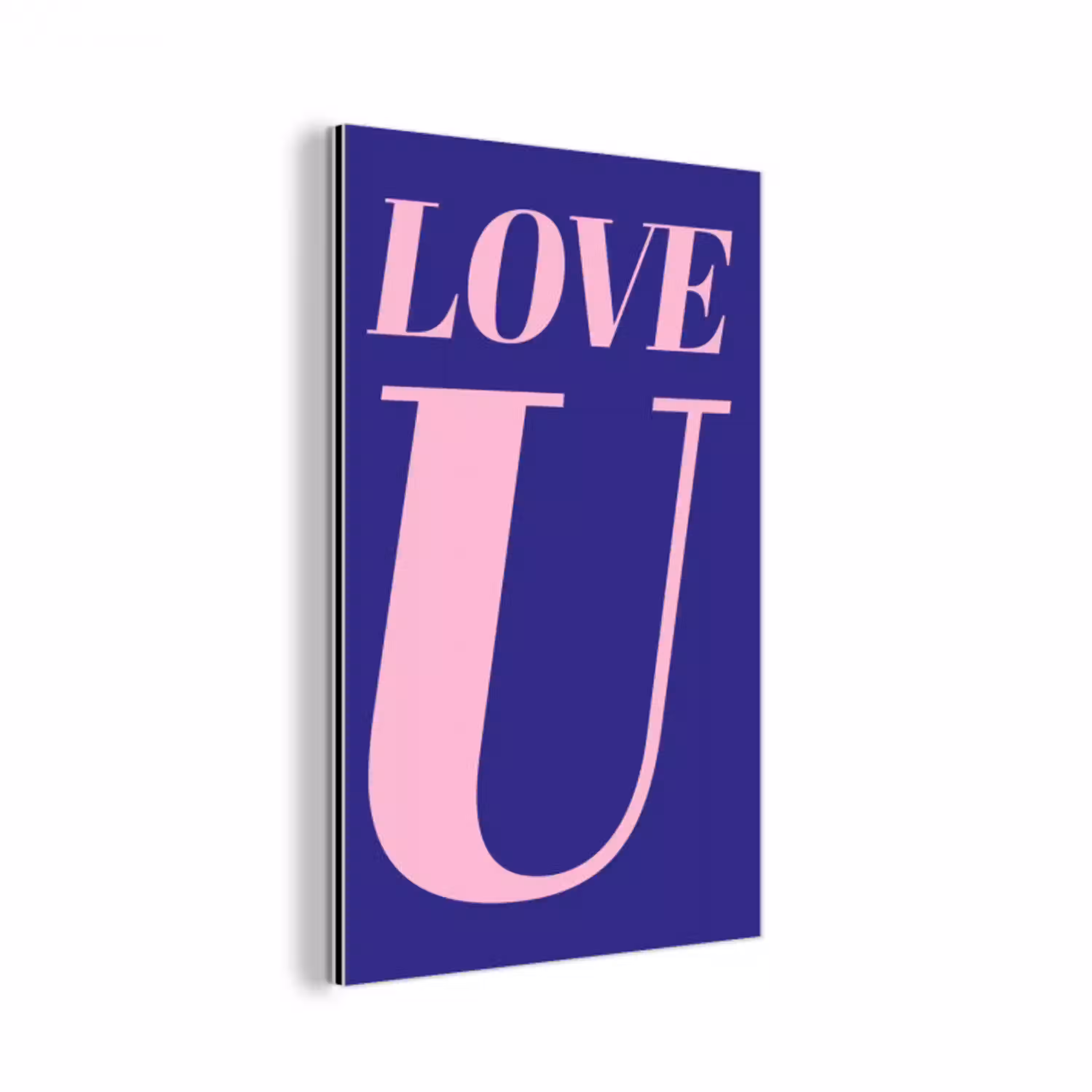 Love - Blauw - Valentijn aluminium wit klein -3d