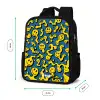 Smiley - Blauw - Geel Rugzak - Zwart middel -productfoto_formaten