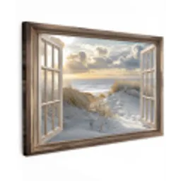Doorkijk - Strand - Duinen - Zee - Natuur canvas 2cm klein -z3d
