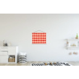Golvend patroon - Retro - Rood - Beige textielposter latten blank klein 122 -kinderkamer