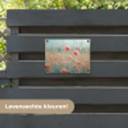 Dromerig veld van klaprozen tuinposter los doek klein -sfeer3