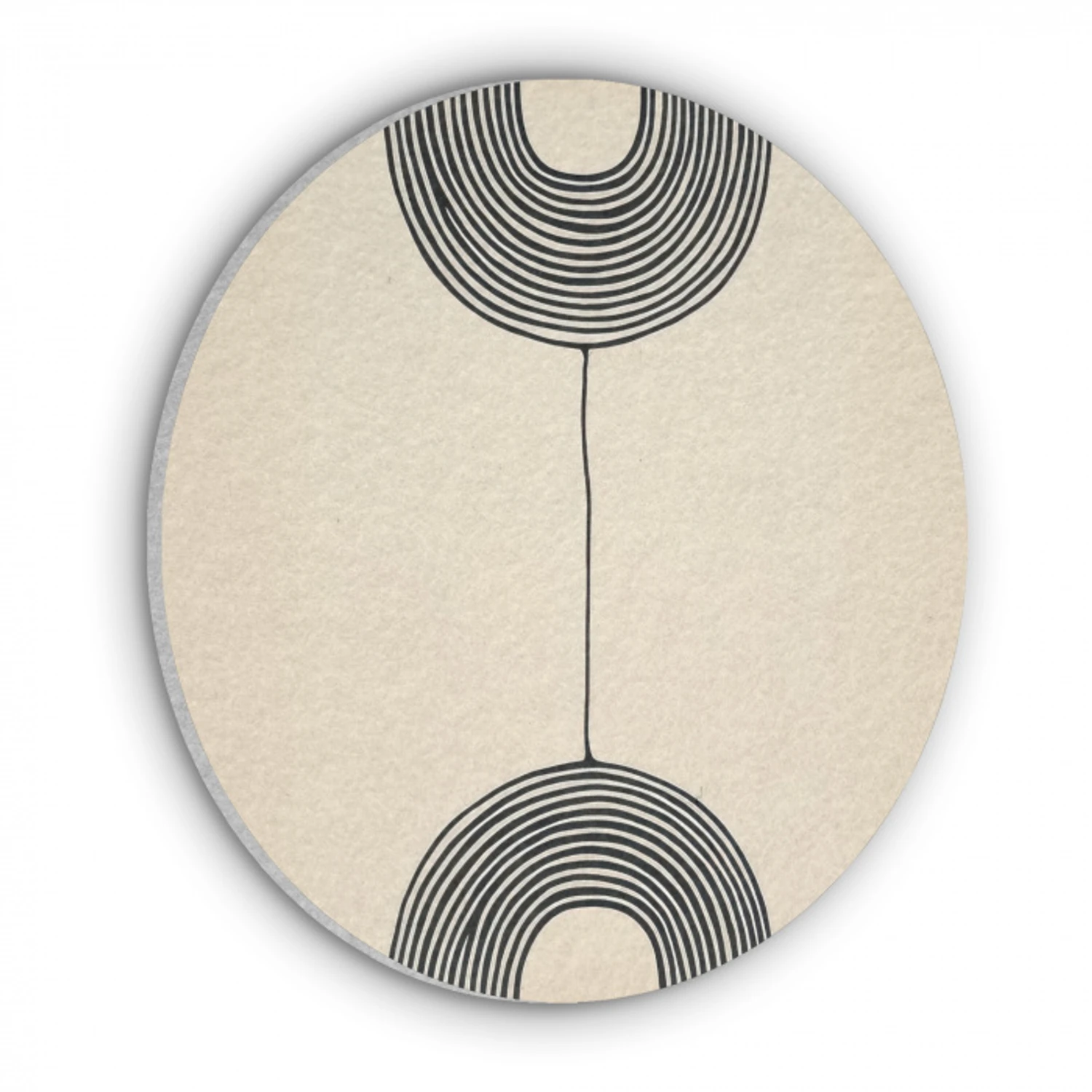 Geometrische bogen - Minimalistisch - Symmetrisch Akoestische PET Vilt - Rond klein -3d