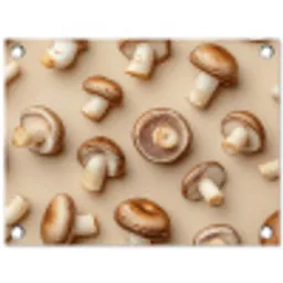Kastanje Champignons - Beige tuinposter los doek klein -3d