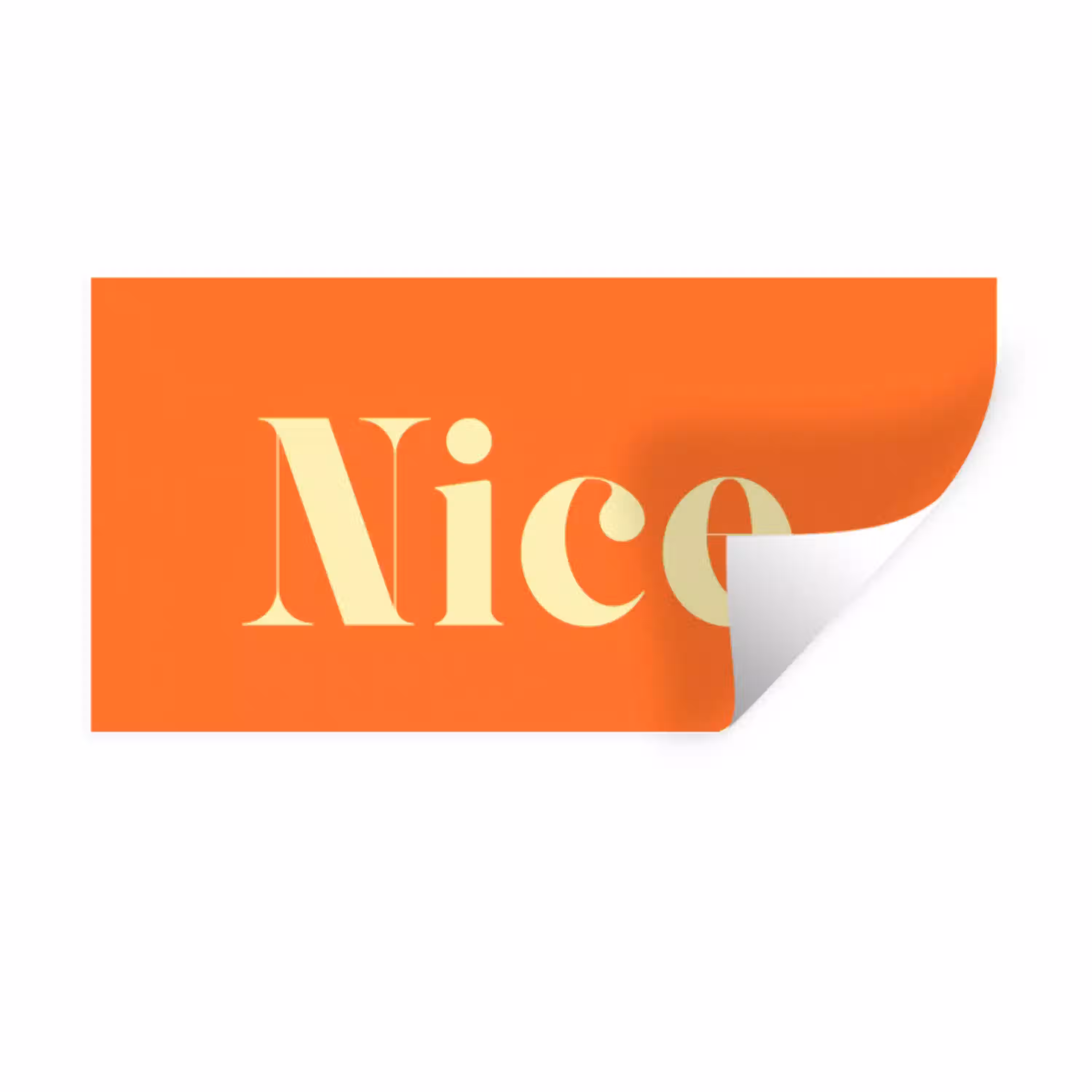 Oranje - Gebroken wit - Nice Muursticker klein -3d