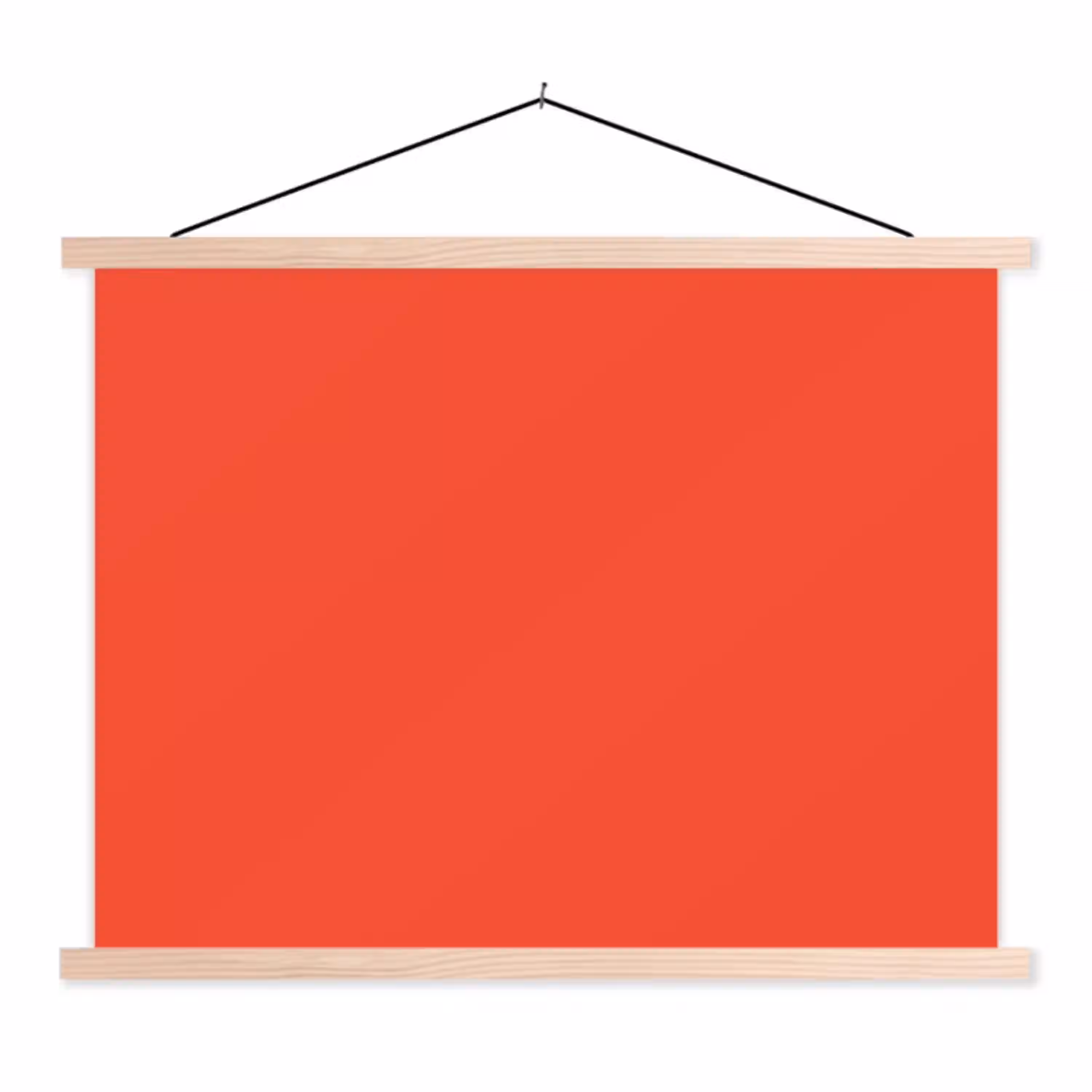 Burnt - Coral - Oranje textielposter latten blank klein 122 -3d