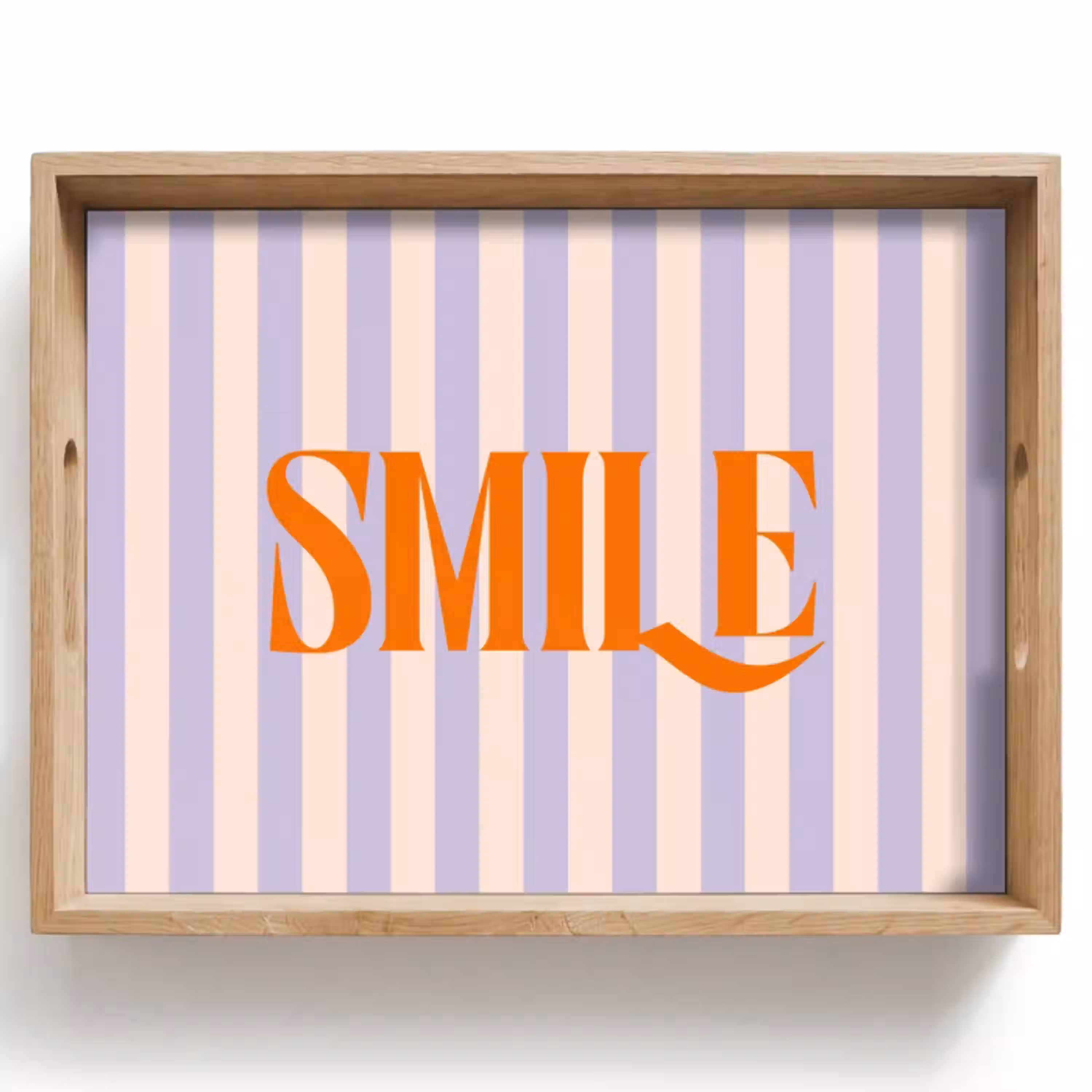 Lila - Oranje - Strepen - Smile Dienblad Rechthoek middel -z3d_shopping