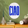 Ciao - Hoofdletters - Blauw - Minimalistisch Wandcirkel Ovaal Forex klein -sfeer2