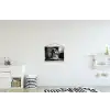 Golden Retriever - Hond - Vrolijk -  Bord spaghetti - Zwart - wit textielposter latten blank klein -kinderkamer