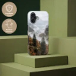 Bergen - Vallei - Mist - Herfst - Natuur Toughcase MagSafe Apple iPhone 17 klein -USP_PrintM_DE