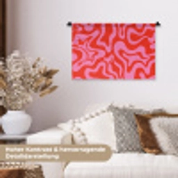 Abstract - Patroon - Rood - Roze - Minimalistisch Wandkleed katoen klein -tsfeer1_DE