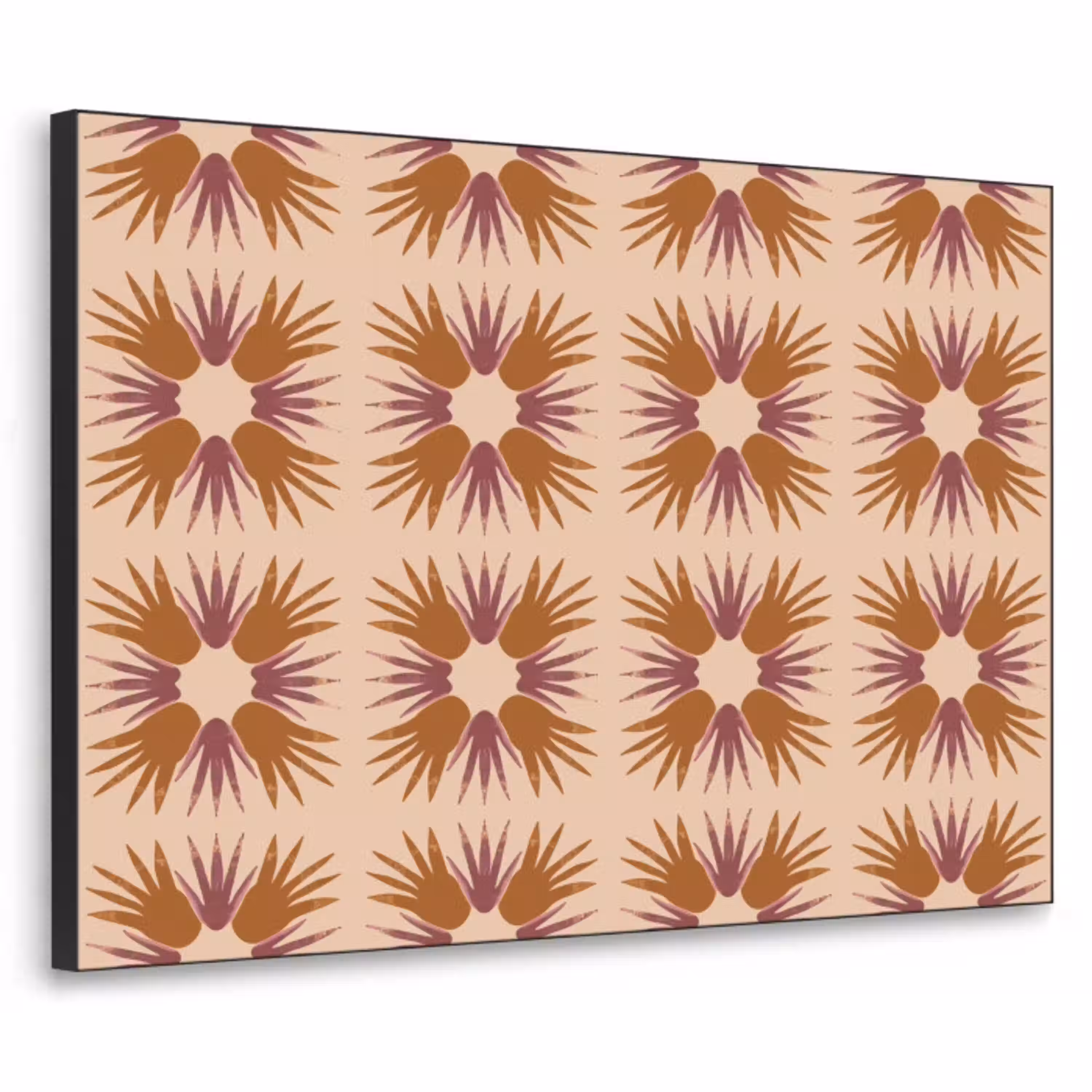 Ornament - Patroon - Oker Textielframe zwart klein 947 -3d