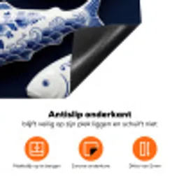 Vissen - Delfts - Blauw - Keramiek Inductie beschermer vinyl 3mm klein -zzzzzzz-td-onderkant