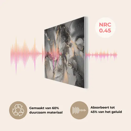 Grijs - Luxe  - Goud - Marmer PET vilt klein -USP_NL