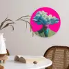Man - Pak - Wolk - Roze Wandcirkel kunststof plaat 5mm dik klein -sfeer4