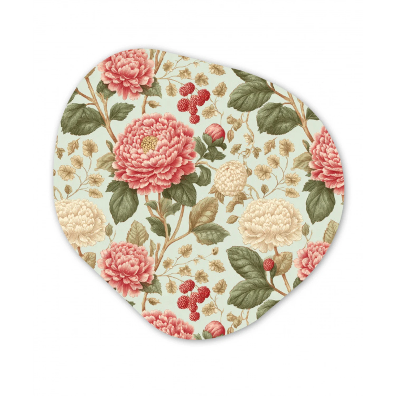 Klassiek - Botanisch - Veelkleurig Wandcirkel Organisch Aluminium middel 851 -3d
