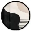 Abstract - Japandi - Beige - Modern Fotolijst rond zonder passe partout klein -3d