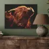 Schotse hooglander - Koe - Hoorns - Portret - Dieren PET vilt klein -sfeer2