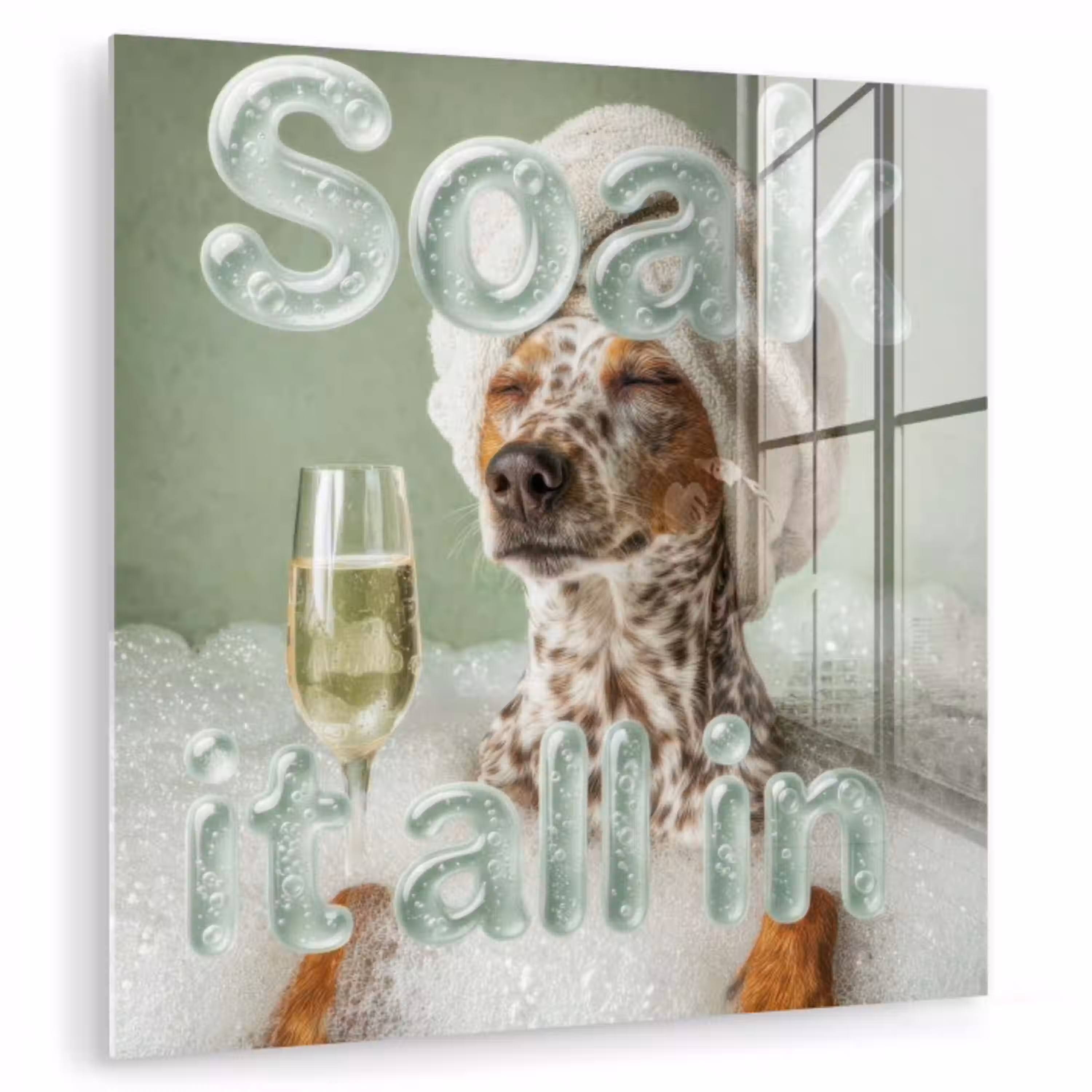 Soak it all in - Hond - Bad plexiglas 5mm klein -zzzproduct_nieuw