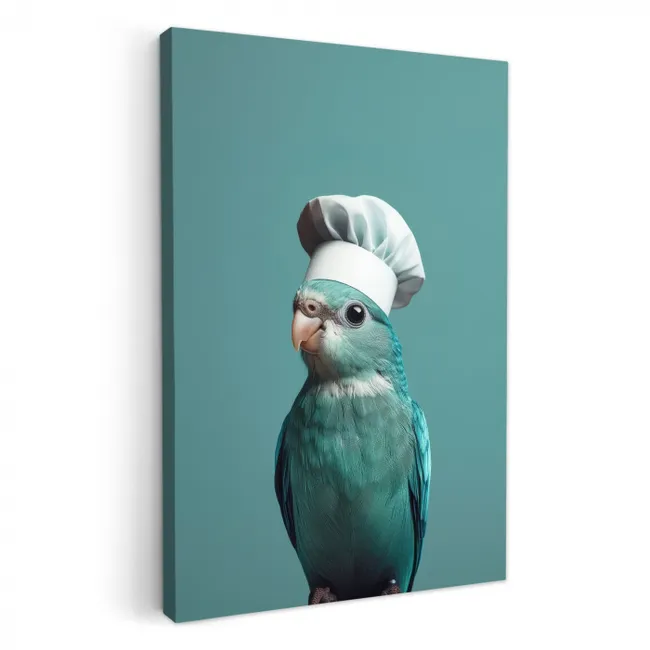 Kokatoe - Vogel - Koksmuts - Cute KitchenYeah - Keuken - Canvas klein -3d