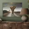 Olifant - Weg - Dieren - Zonsondergang - Landschap PET vilt klein -sfeer2