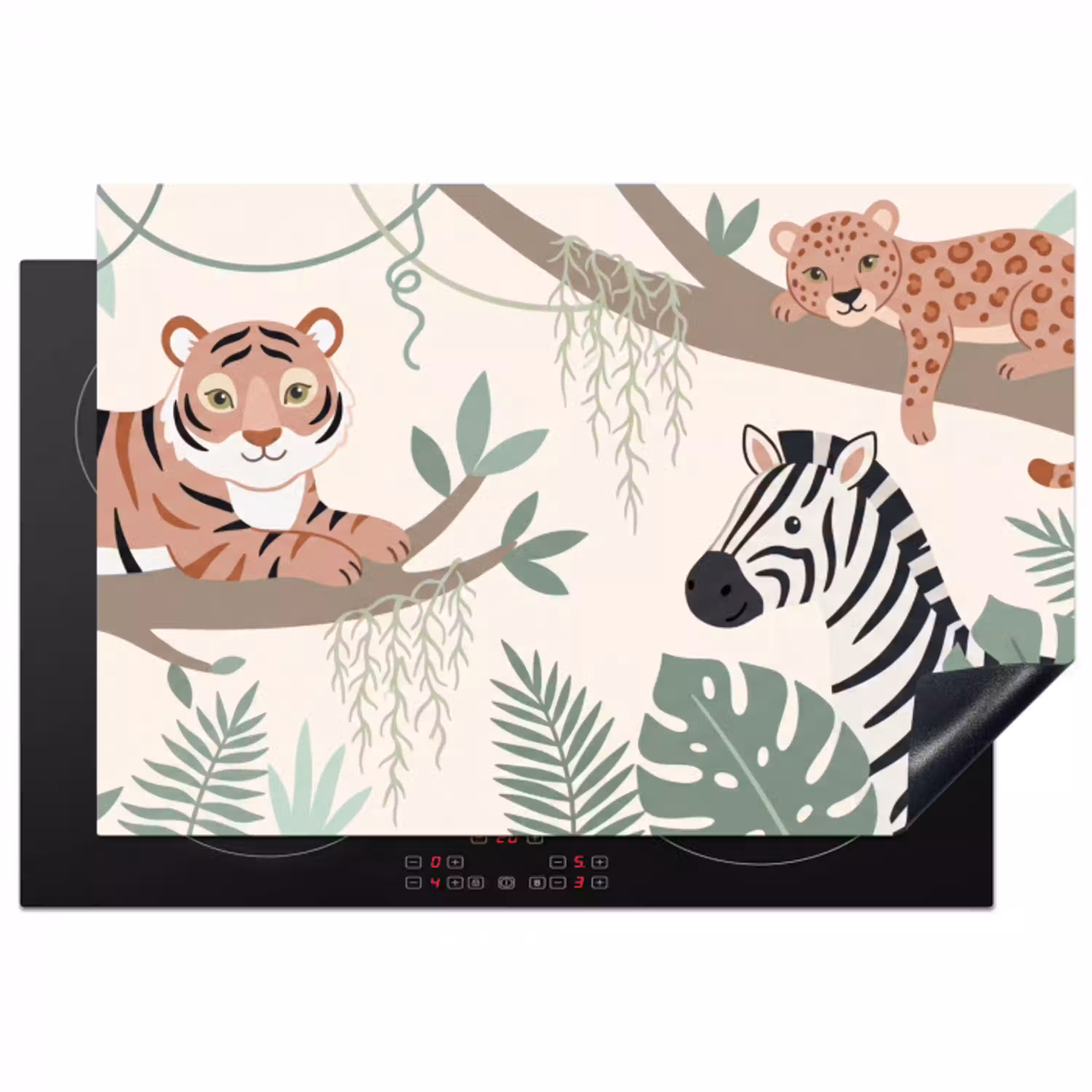 Jungle - Rustiek - Pastel Inductie beschermer vinyl 3mm klein -3d