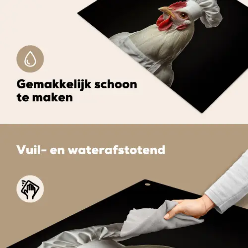 Kok - Rood - Kip Inductie beschemer met haakjes klein -ky-schoon-nl