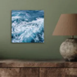 Golven - Oceaan - Blauw aluminium wit klein -sfeer2