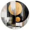 Abstract - Goud - Zilver - Vormen - Aesthetic - Modern Wandcirkel kunststof plaat 5mm dik klein -3d