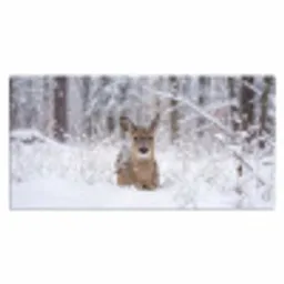 Hert - Sneeuw - Bos - Dieren - Vertederend Muismat XXL klein -3d_leeg