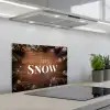 Sneeuw - Houtlook - Quote - Let it snow keuken achterwand spatscherm klein -3d_schuin
