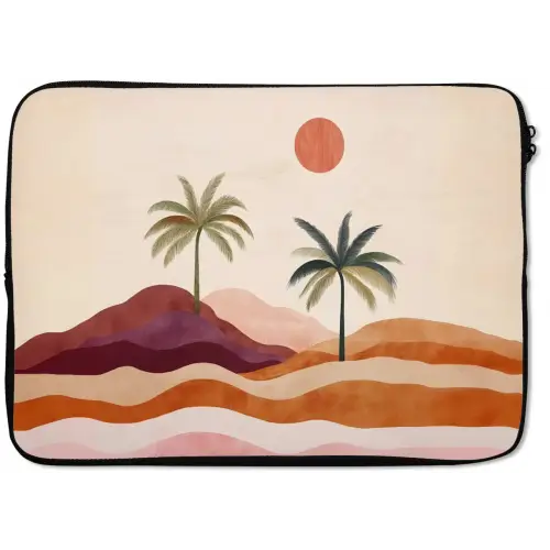 Palmbomen - Abstract - Zon - Heuvels laptophoes neopreen klein -zkaufland3dotto