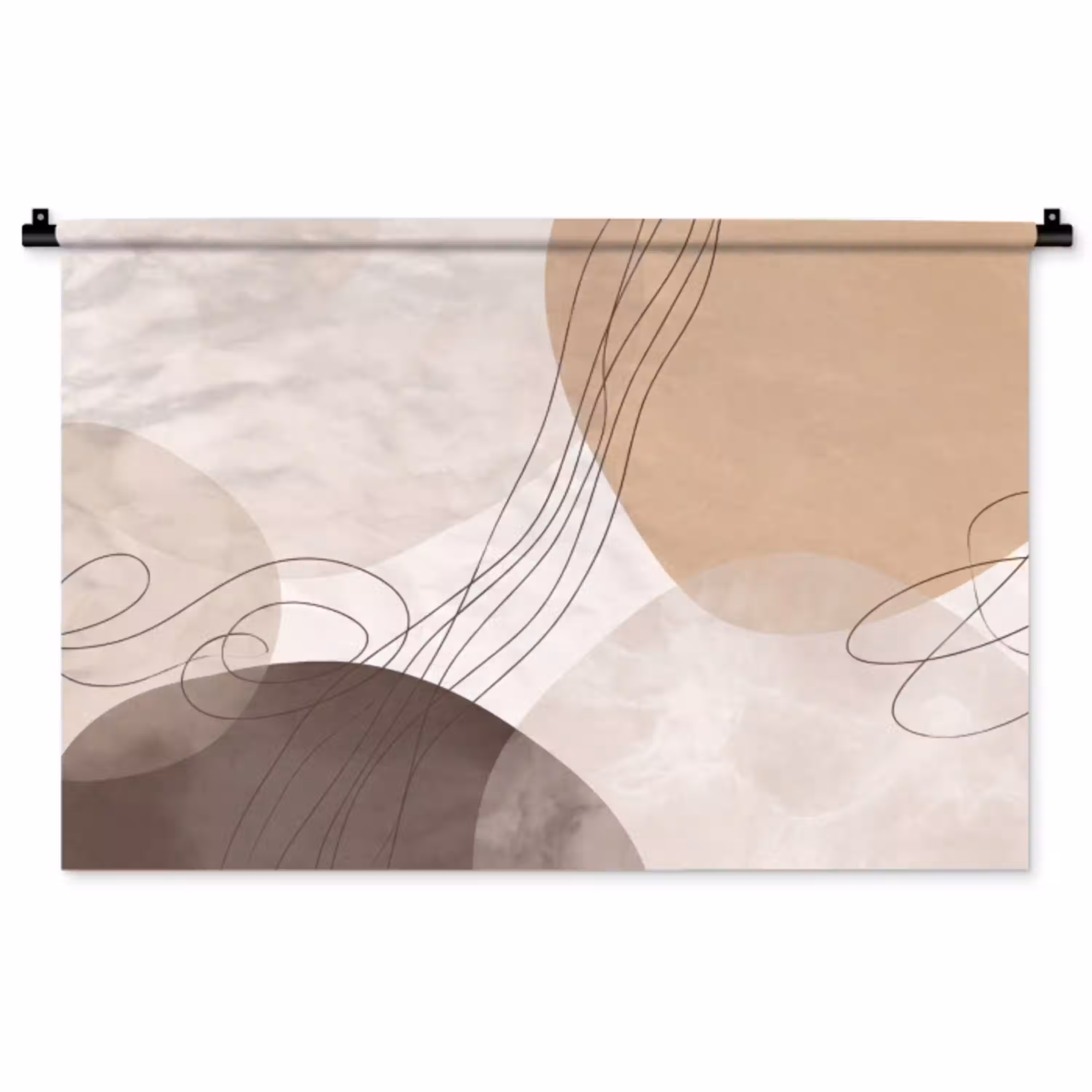 Abstractie - Beige - Modern Wandkleed katoen middel -zz3d